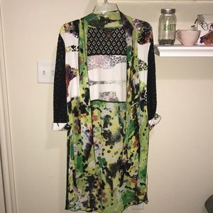 Multicolored Long Dressy Cardigan